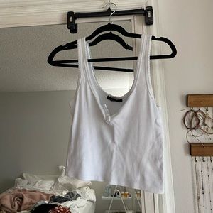 Forever 22 off white button tank top